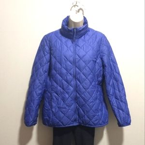 90% Down 10% Feather Insulated 32° Heat (L) Blue Zip-Up Jacket